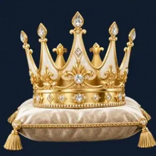 Gold crown on cushion — CuntSpin
